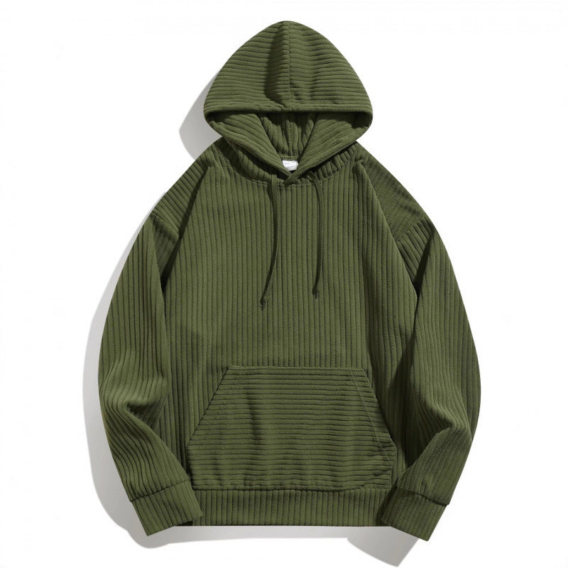 Herren Hoodie Lässig mit Rippenmuster und Taschen
