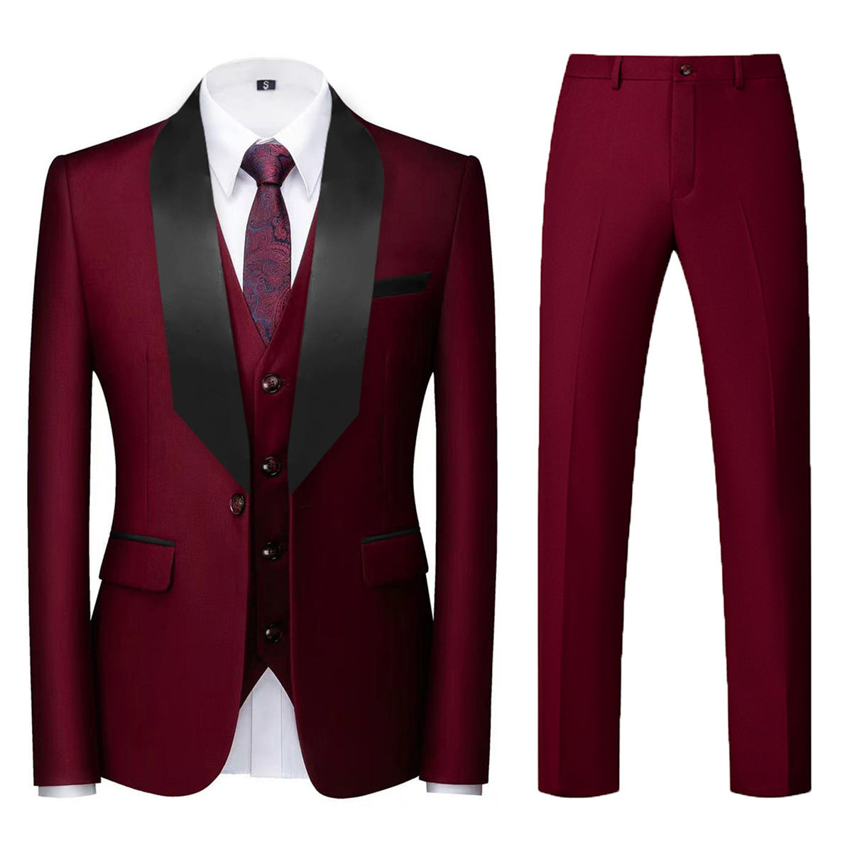 Eleganter Herren Anzug 3-teilig mit Glanzoptik
