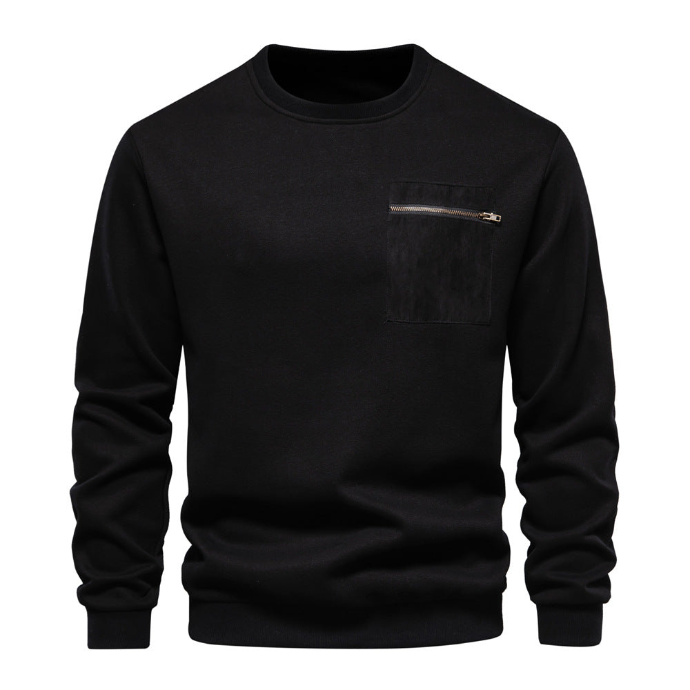 Herren Sweatshirt Soft Weich mit Brustreißverschluss
