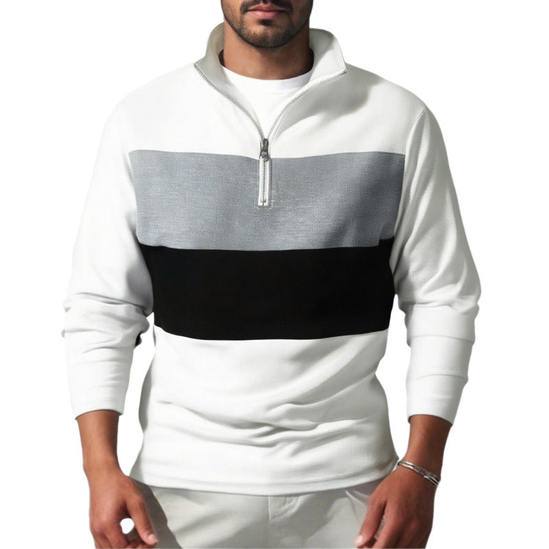 Herren Sportpulli Hoher Kragen Reißverschluss Funktionsshirt