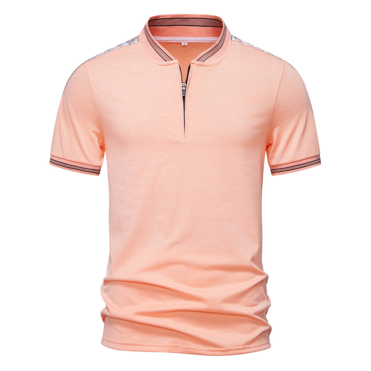 Herren Poloshirt Stehkragen Reißverschluss Modern Sportlich