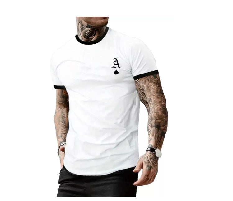 Herren T-Shirt Modern Kontrast Kragen Trendy