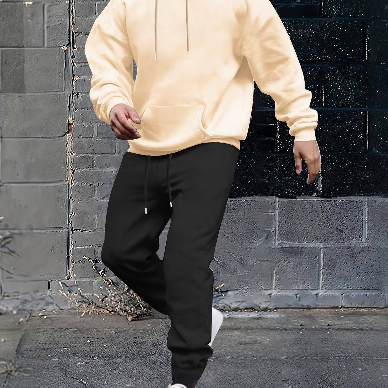 Herren Sportanzug Kapuzenjacke mit Taschen und verstellbarem Bund