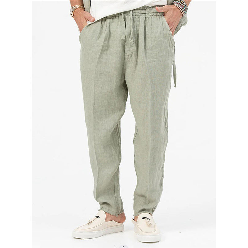 Herren Sommerhose Leicht Elastischer Bund Mit Seitentaschen