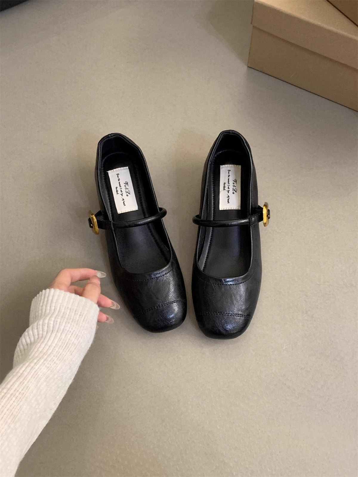 Damen Ballerinas Komfortabel mit Riemen und Schnalle Modisch