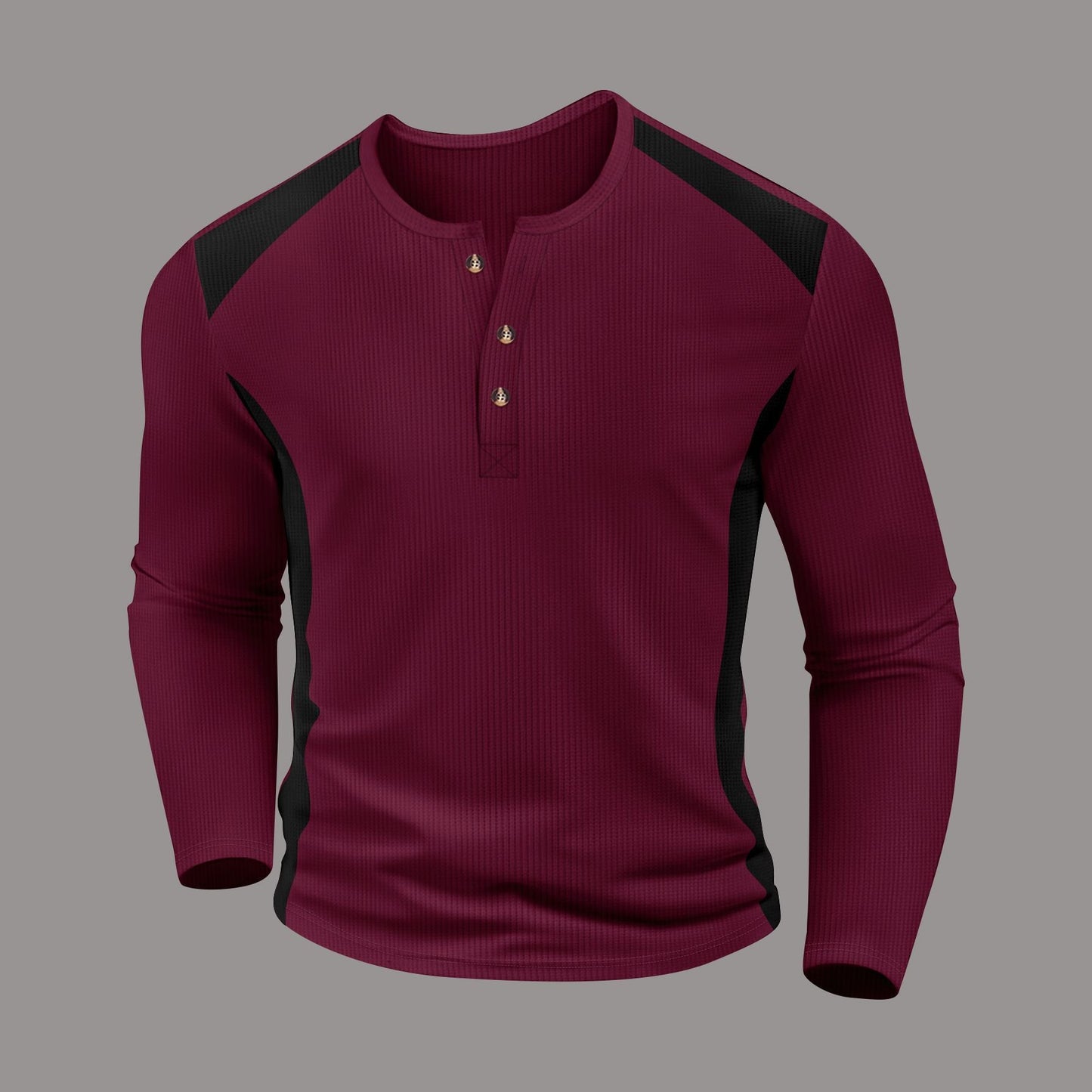 Herren Langarmshirt Modisch Kontrast Farben