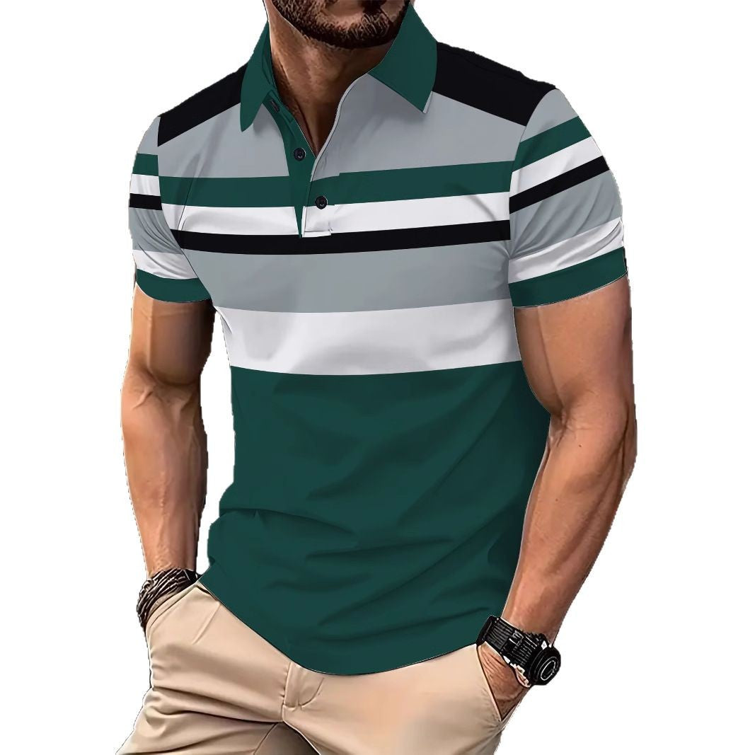 Herren Poloshirt Streifenmuster Modern Style