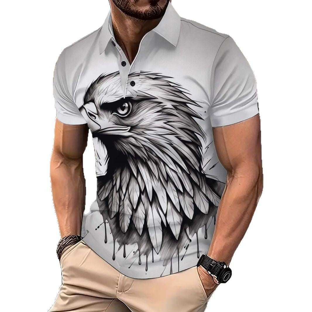 Herren Poloshirt Greifvogel Motiv Modern Berlin