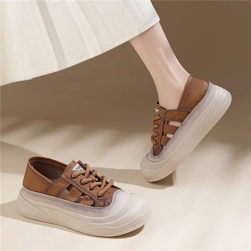 Damen Plateausneaker Atmungsaktiv Sportlich Modisch