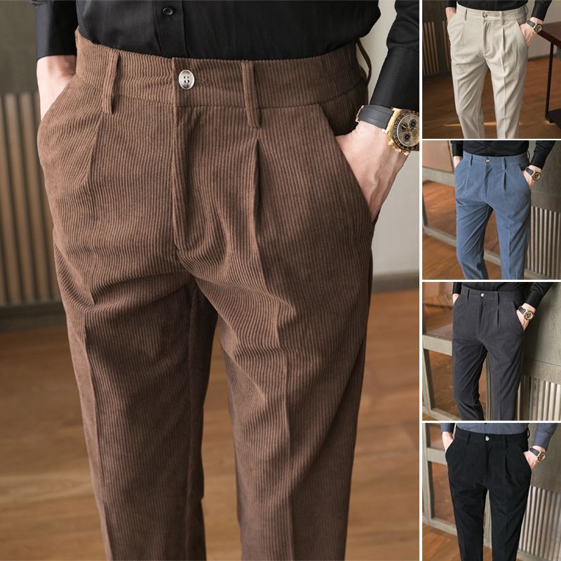 Elegante Herren Anzughose Schwarz Modern