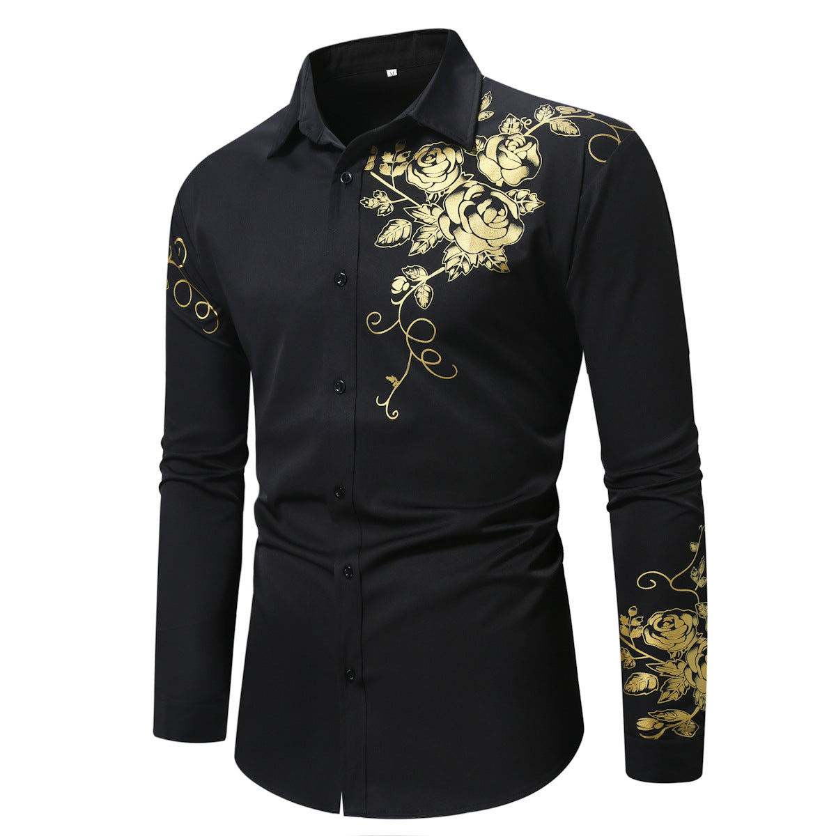 Herren Hemd Elegant Blumenmuster Glänzend Modern