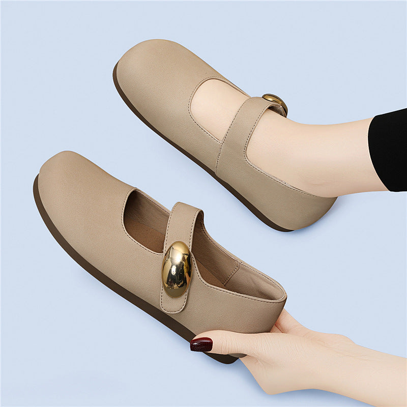 Elegante Damen Ballerinas Schnalle Riemchen Zeitlos