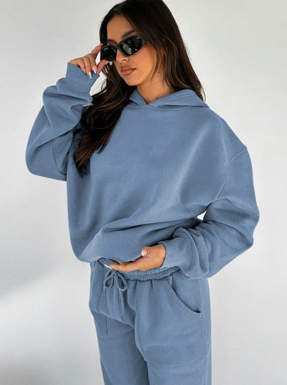Damen Hoodie Set Oversized Jogger Komplettsatz Warm