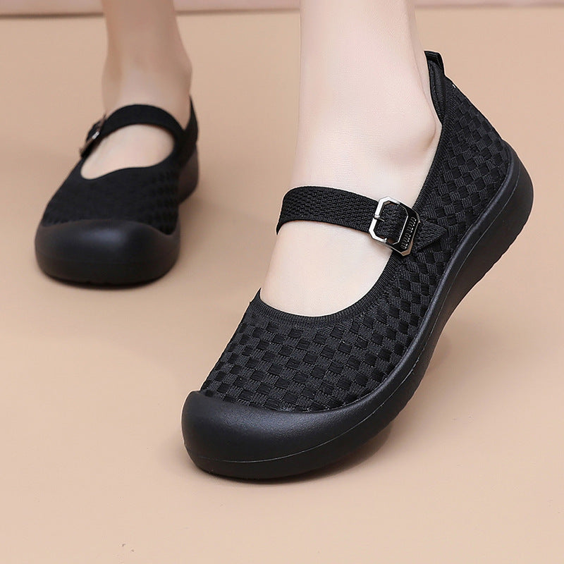 Damen Freizeitschuhe Bequem Atmungsaktiv Verstellbar