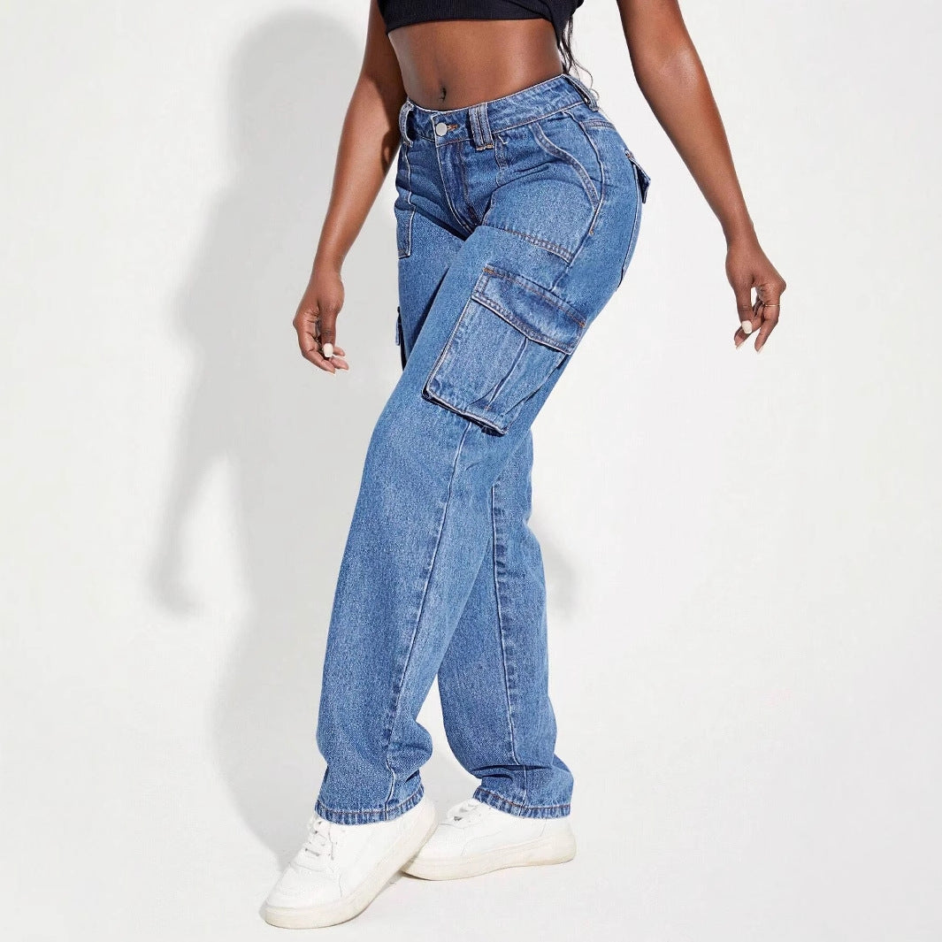 Damen Cargo-Hose Modern Bequem Berlin-Stil