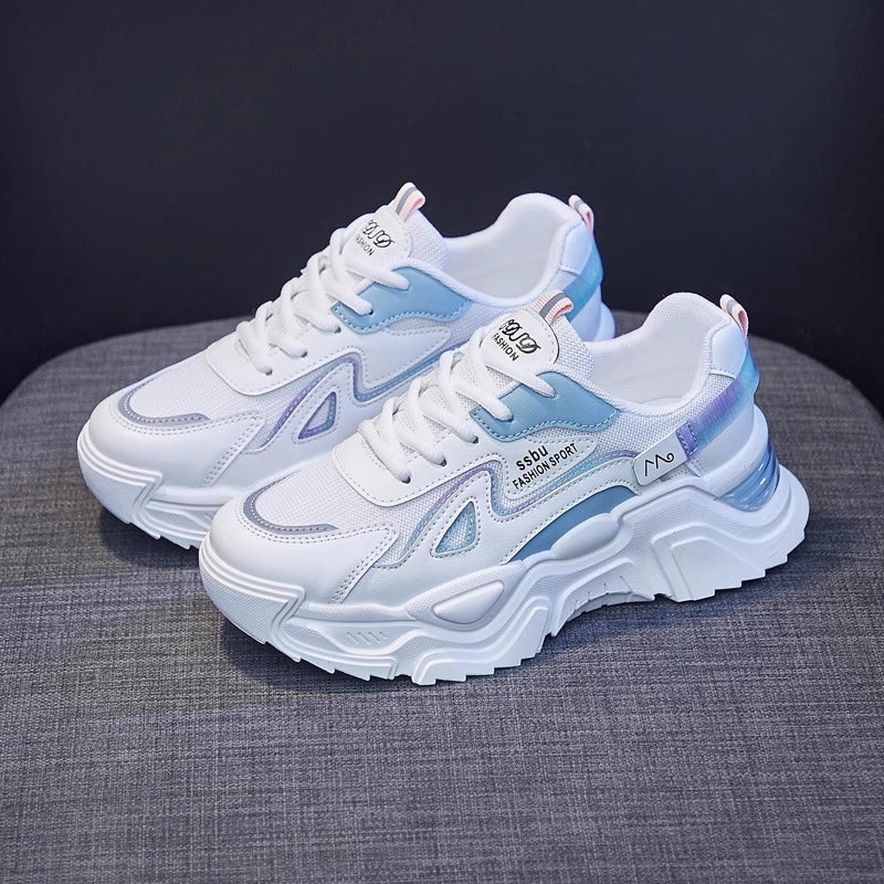 Damen Sneaker Chunky Glänzend Auffällig Modisch