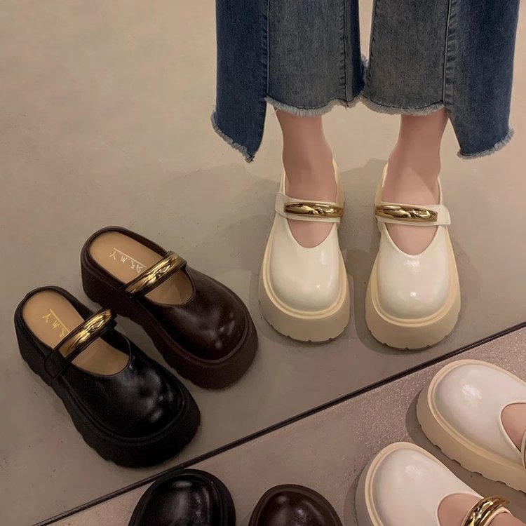 Damen Clogs Plateau Schuhe Glänzend Rutschfest
