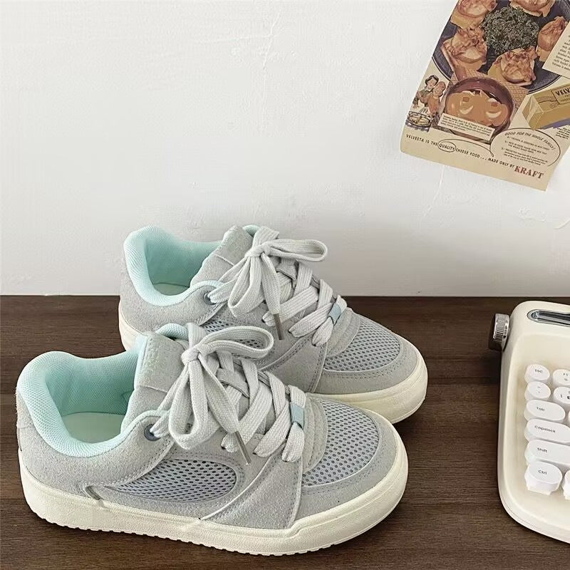 Damen Sneaker Minimalistisch Atmungsaktiv Komfortabel