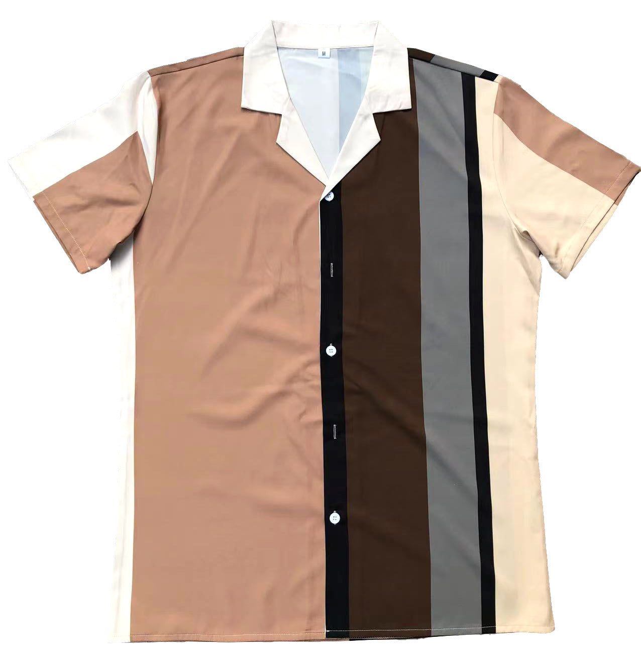 Herren Kurzarm Hemd Farbblock Modern mit Knöpfen