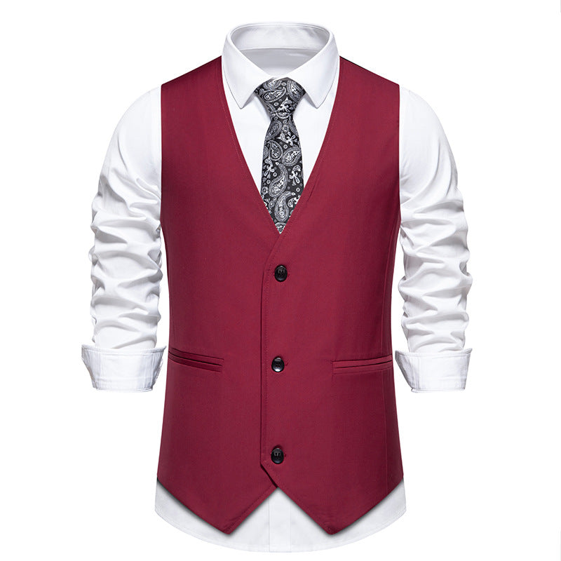 Herren Anzugweste Modern Slim Fit Mit Taschen