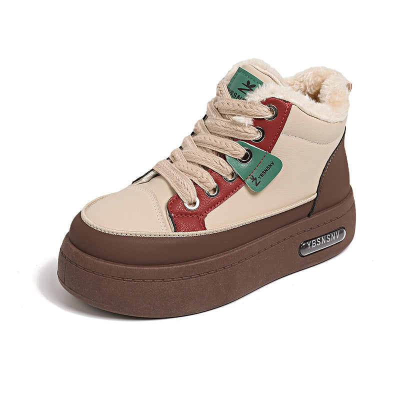 Damen Sneaker High-Top Warmfutter Mode Schuhe Frauen