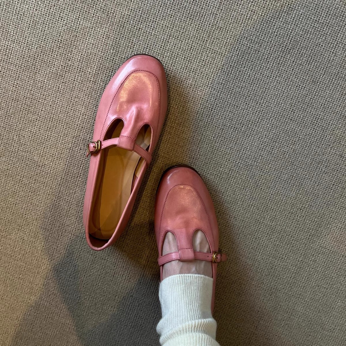 Damen Ballerinas Modisch Komfortabel Riemendesign