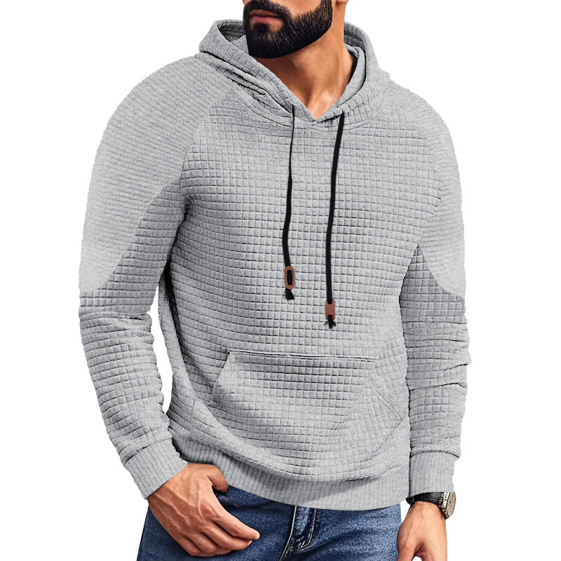 Herren Kapuzenpullover Strukturiert Kängurutasche Modern