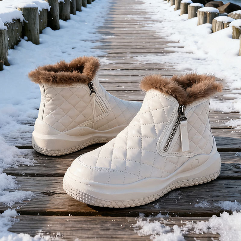 Damen Winterstiefel Warm Kuschelig Mit Reißverschluss