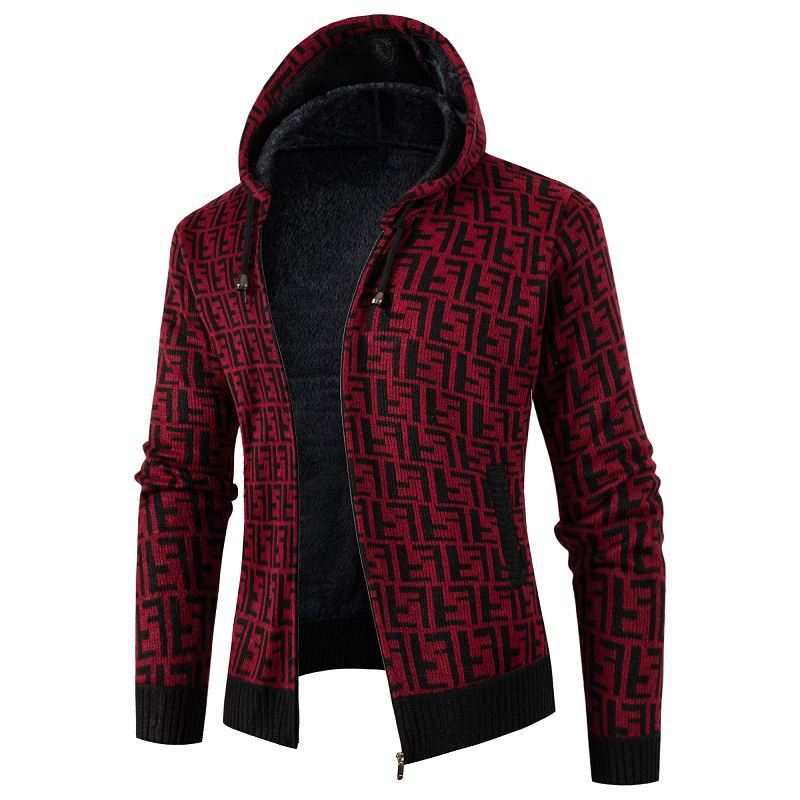 Herren Strickjacke Zopfmuster Kuschelig Modern