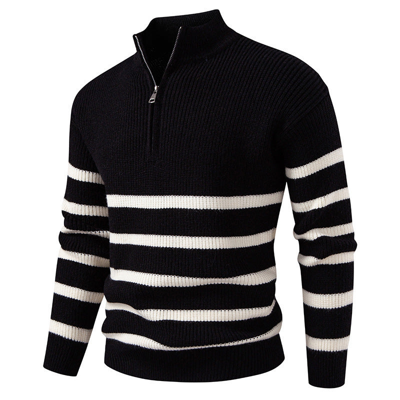 Herren Strickpullover Modern Streifen Design Langarm