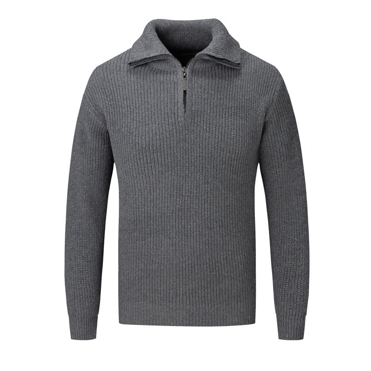 Herren Pullover Strickmuster Reißverschluss Freizeit