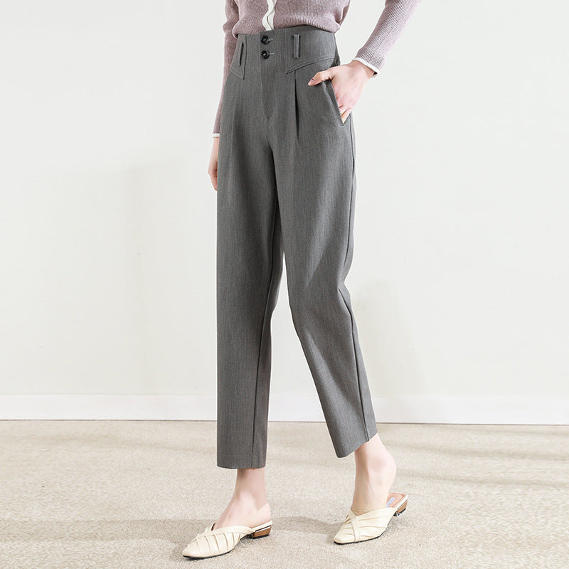 Schmale Damen Stoffhose mit Bundfalten Elegant