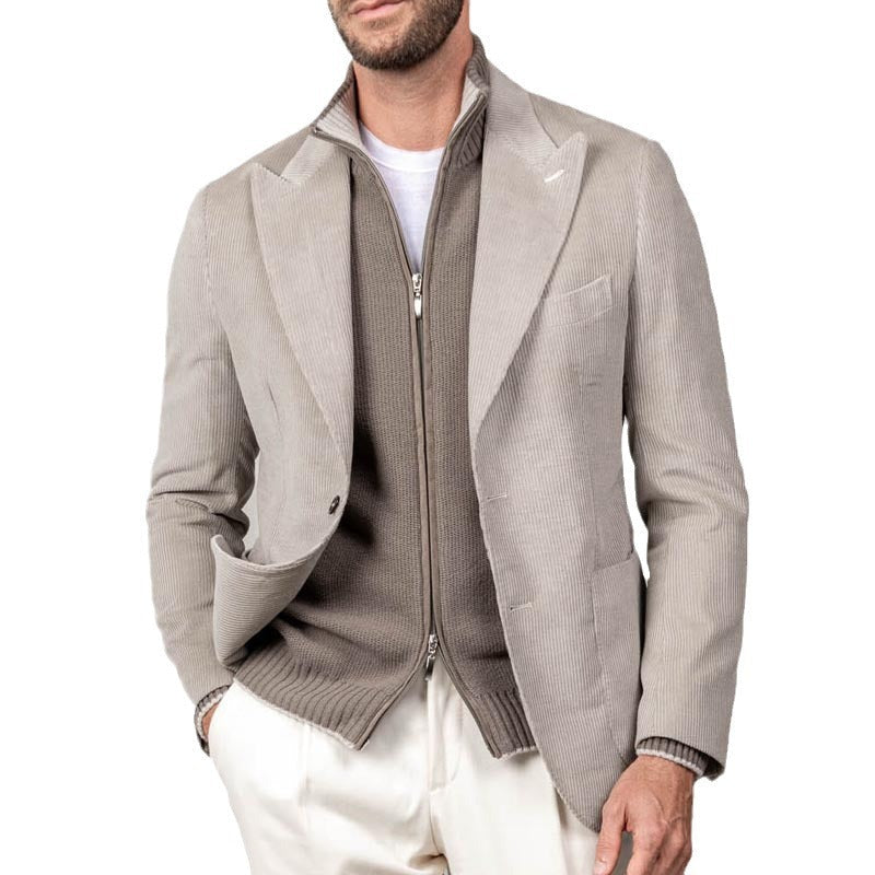 Herren Blazer Strickjacke Kombi Elegante Modisch