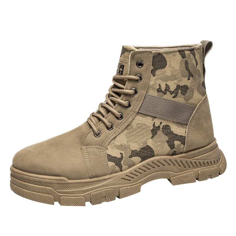 Damen Stiefel Camouflage Ankle Boots Rutschfest Elastisch