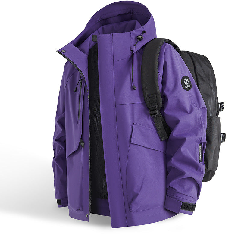 Herren Outdoor-Jacke Wasserdicht atmungsaktiv mit vielen Taschen