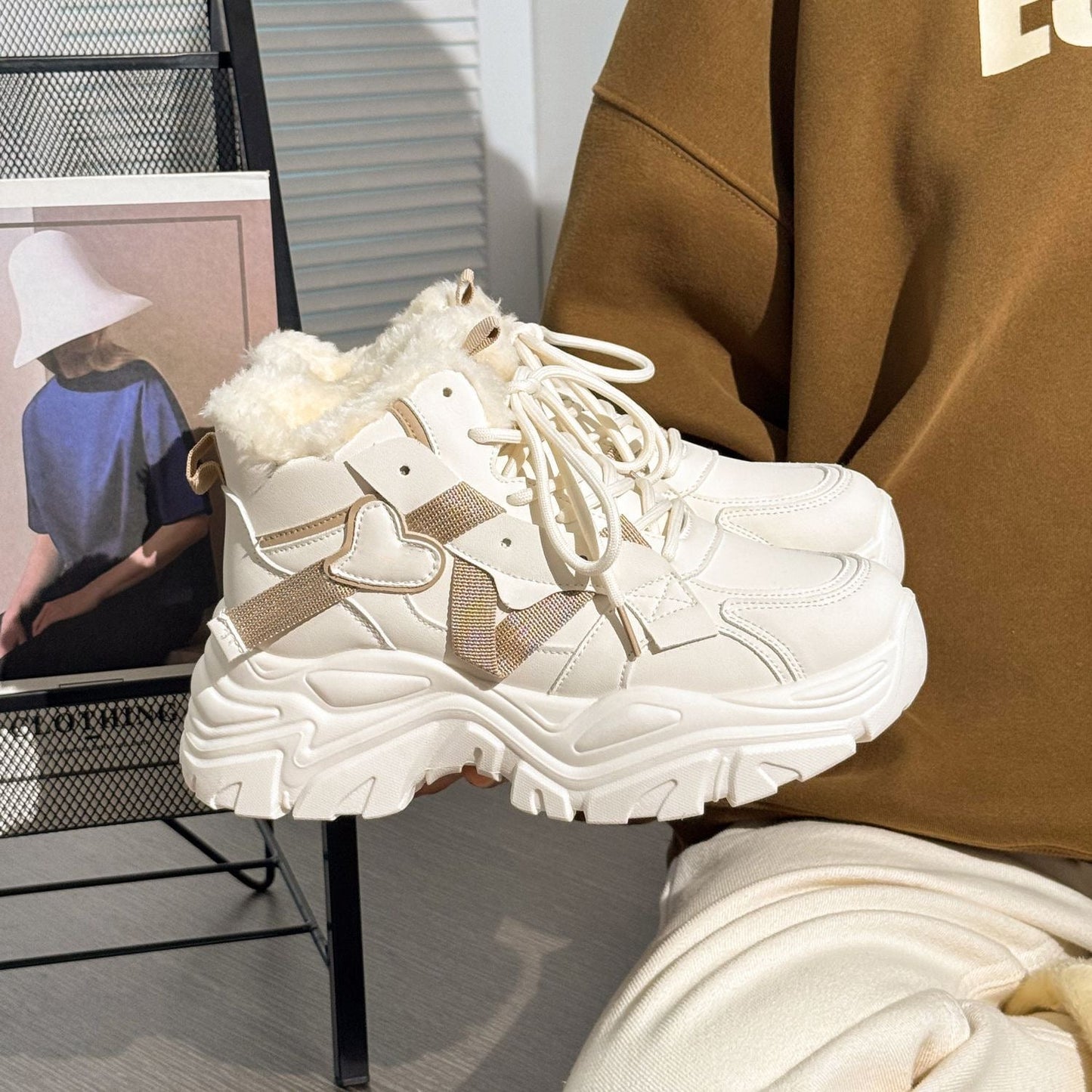 Damen Fitness-Sneaker Gefüttert Rutschfest Modern