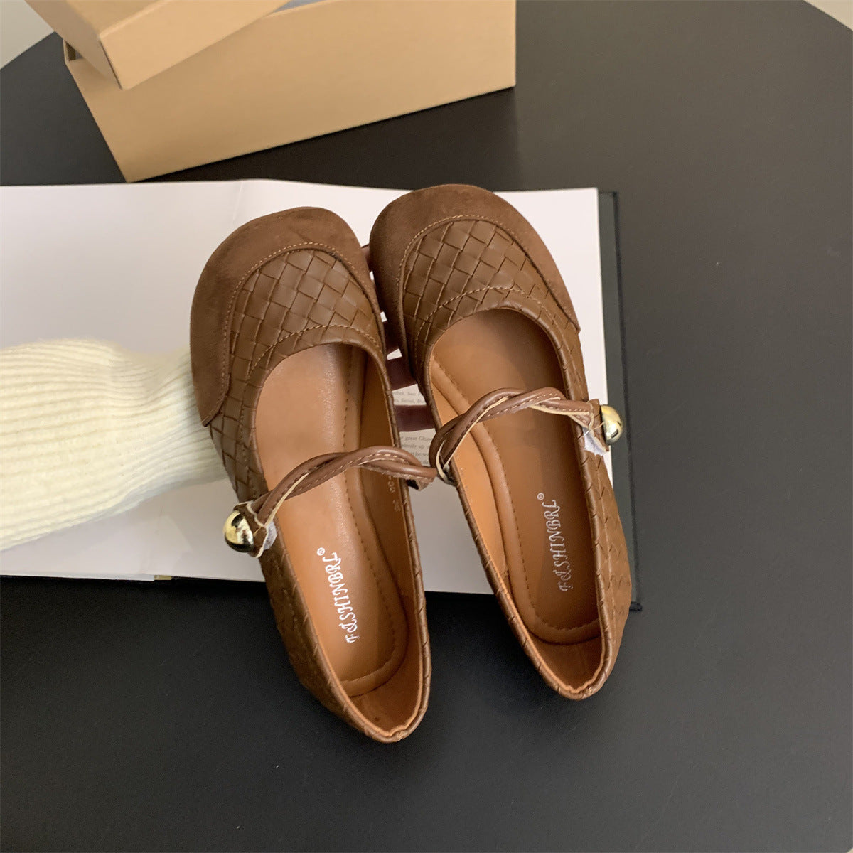Damen Ballerinas Geflochtene Schuhe mit Schleife Elegante Mode