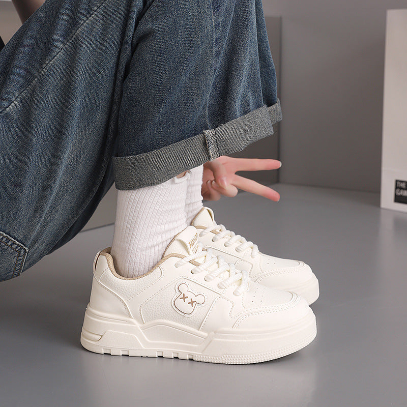 Damen Sneaker Bären Motiv Dicksohle Mode