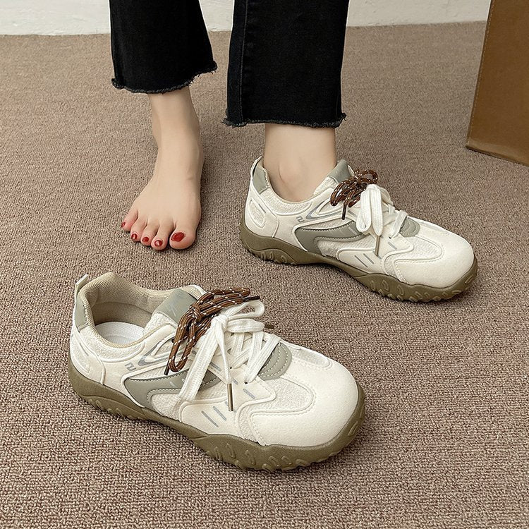 Damen Sneaker Bequem Freizeitschuhe Schnürsystem Rutschfest