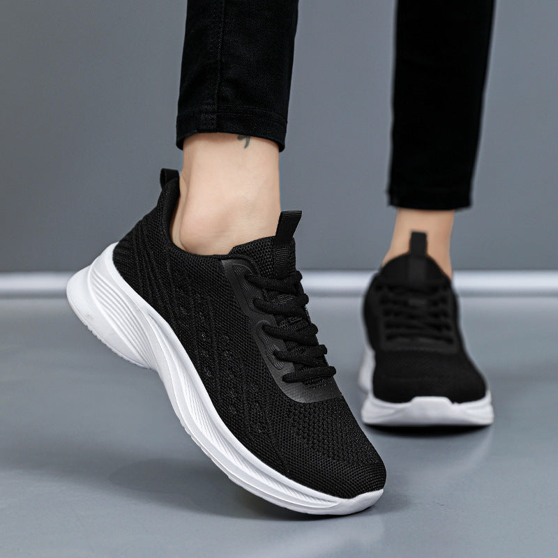 Damen Laufschuhe atmungsaktiv Flexibel Komfort Schwarz