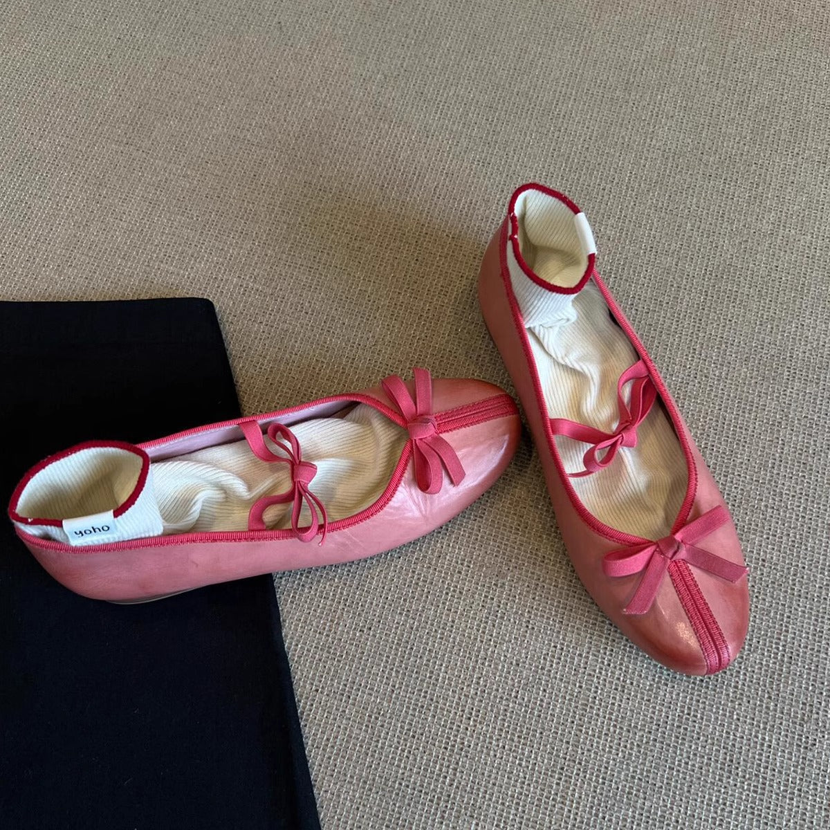 Damen Ballerinas Bequem Schleifen Design Elegant