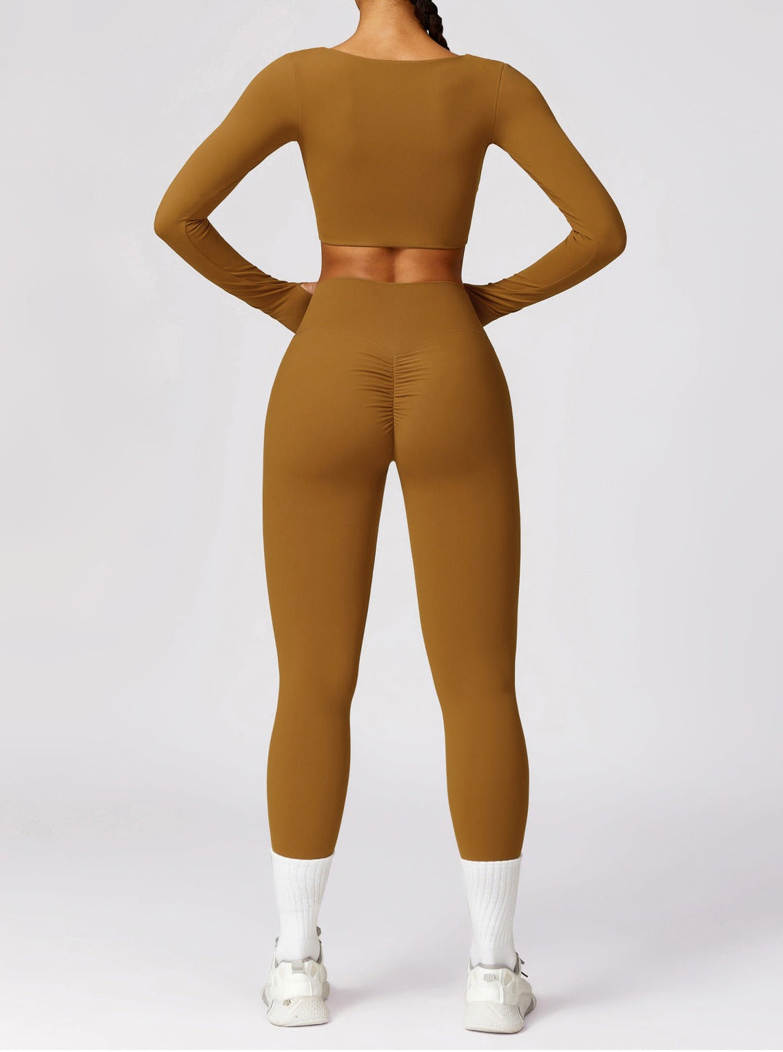 Sport-Bh Crop-Top Langarm Nahtlos für Damen