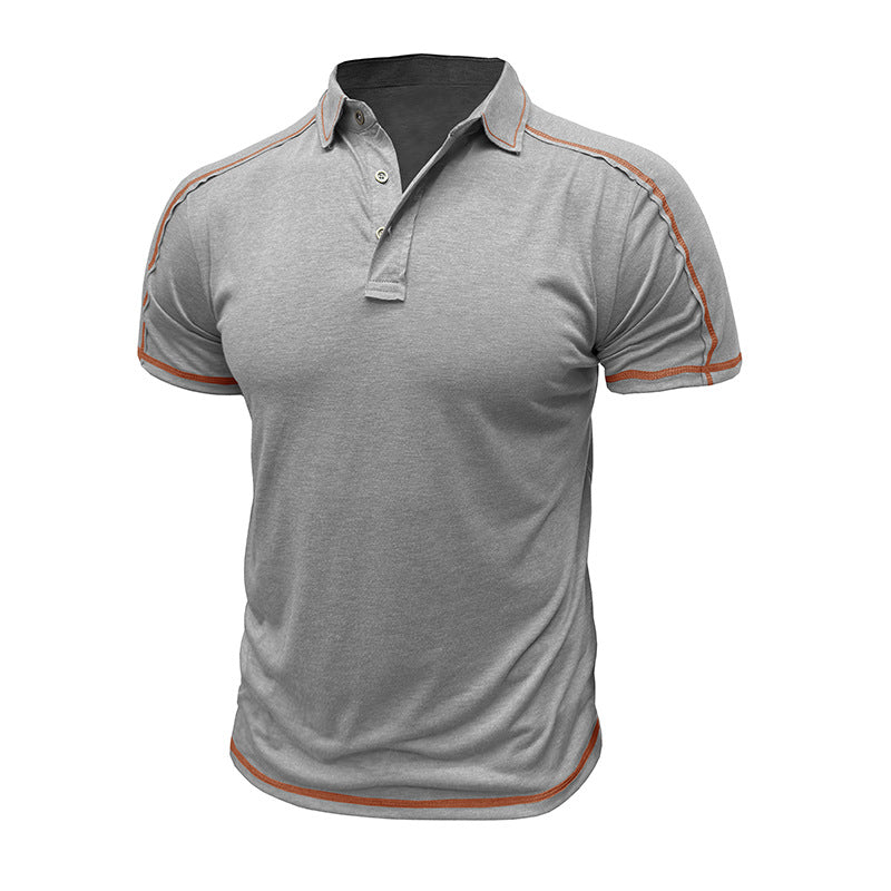 Herren Poloshirt Sportlich Kontrastnähte Modern