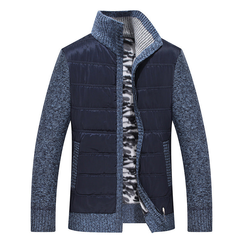 Herren Übergangsjacke Steppjacke Warm mit Strick Ärmeln