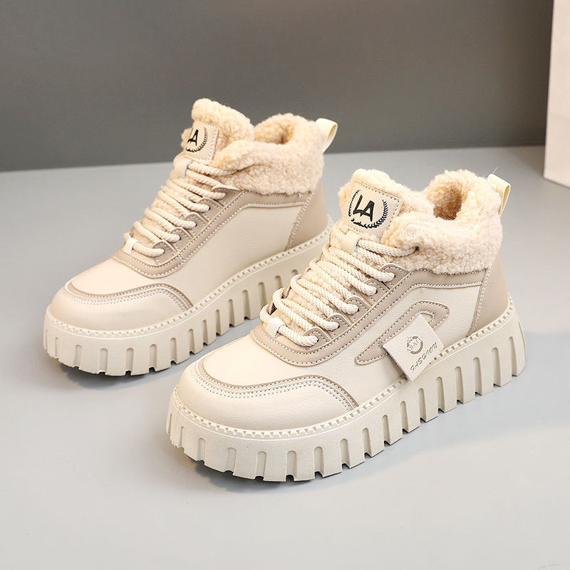 Damen Sneaker High-Top Weich Gefüttert Rutschfest