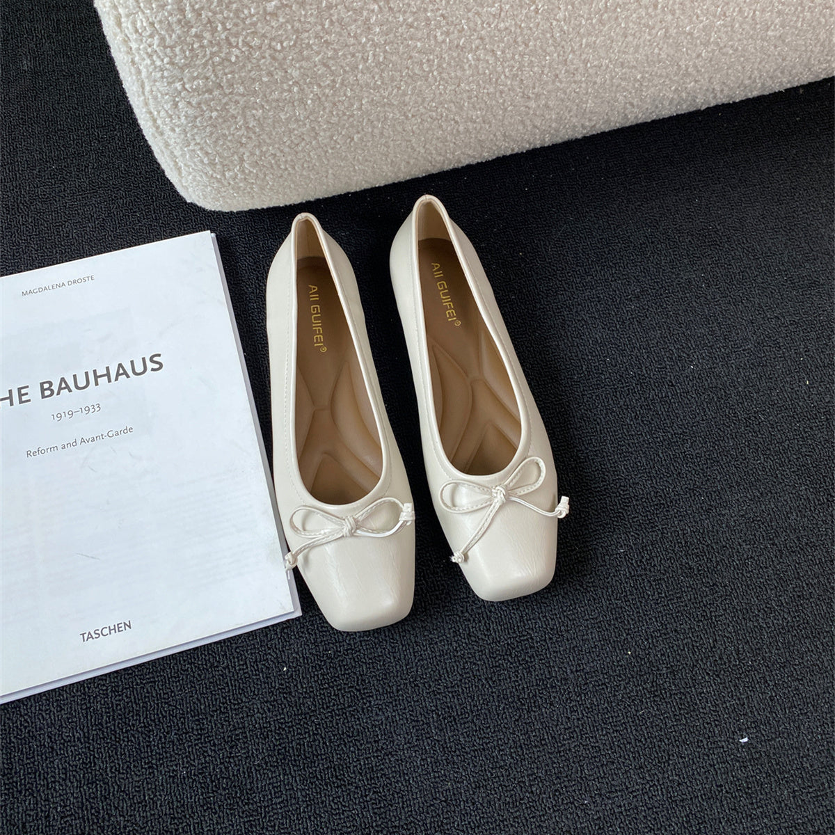 Damen Ballerinas Klassisch Schleifenakzent Weich