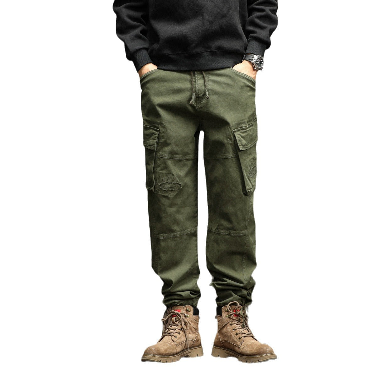 Herren Cargo-Hose Mit Verstellbarem Bund Und Vielen Taschen