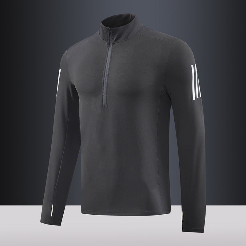 Herren Langarmshirt Thermo Funktionsshirt mit Reißverschluss
