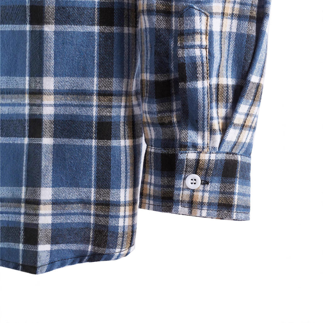 Herren Flanellhemd Kapuze Warm Modern