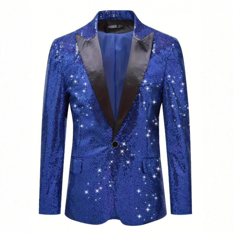 Herren Blazer Pailletten Elegant Abendjacke